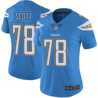 Los Angeles Chargers NFL Football Trent Scott Electric Blue Jersey Women Limited #78 Alternate Vapor Untouchable->women nfl jersey->Women Jersey